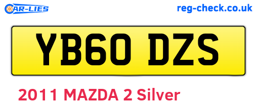 YB60DZS are the vehicle registration plates.