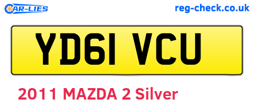 YD61VCU are the vehicle registration plates.