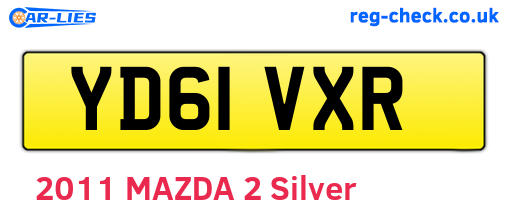 YD61VXR are the vehicle registration plates.