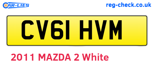 CV61HVM are the vehicle registration plates.