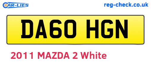 DA60HGN are the vehicle registration plates.