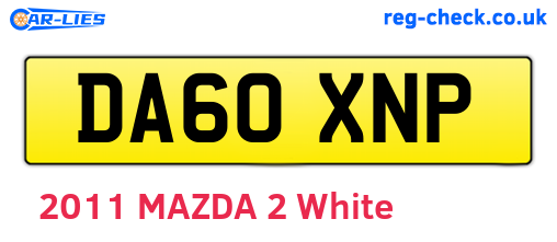 DA60XNP are the vehicle registration plates.