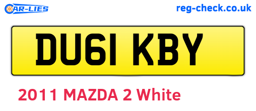 DU61KBY are the vehicle registration plates.