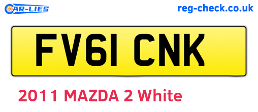 FV61CNK are the vehicle registration plates.