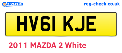 HV61KJE are the vehicle registration plates.