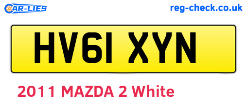 HV61XYN are the vehicle registration plates.
