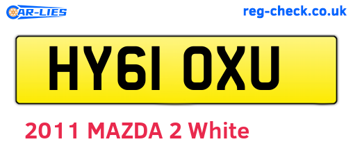 HY61OXU are the vehicle registration plates.