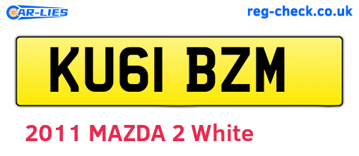 KU61BZM are the vehicle registration plates.