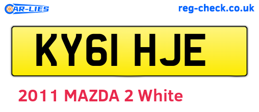 KY61HJE are the vehicle registration plates.