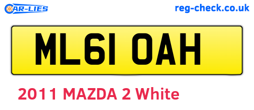 ML61OAH are the vehicle registration plates.
