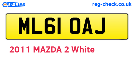 ML61OAJ are the vehicle registration plates.