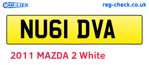 NU61DVA are the vehicle registration plates.