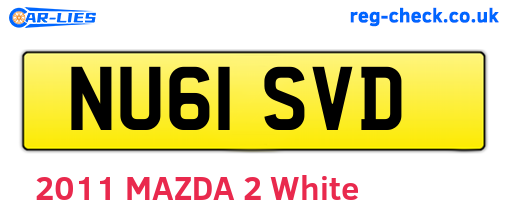 NU61SVD are the vehicle registration plates.