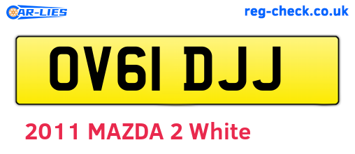 OV61DJJ are the vehicle registration plates.