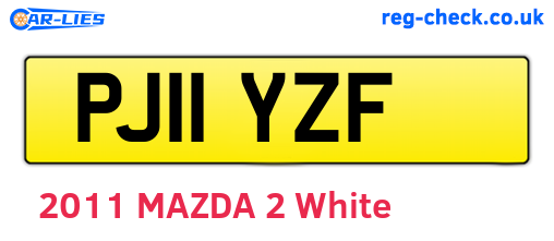 PJ11YZF are the vehicle registration plates.