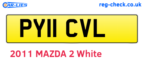 PY11CVL are the vehicle registration plates.