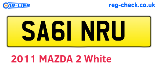 SA61NRU are the vehicle registration plates.