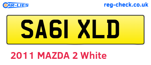 SA61XLD are the vehicle registration plates.