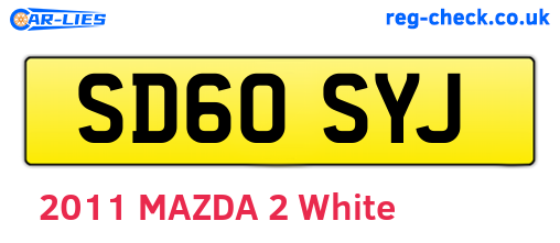 SD60SYJ are the vehicle registration plates.