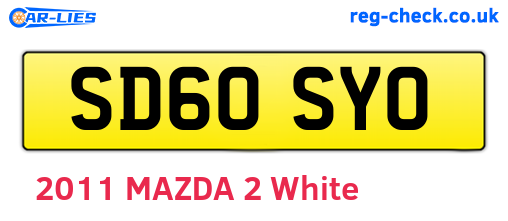 SD60SYO are the vehicle registration plates.