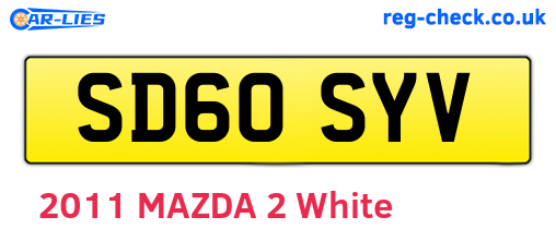 SD60SYV are the vehicle registration plates.