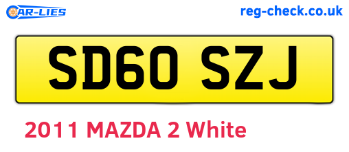 SD60SZJ are the vehicle registration plates.