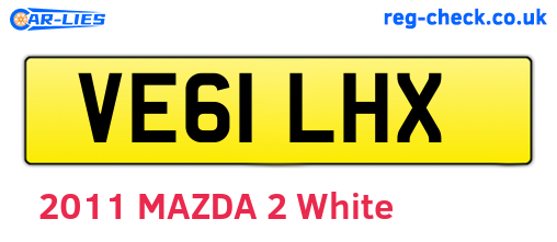 VE61LHX are the vehicle registration plates.