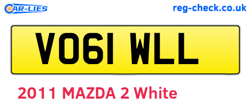 VO61WLL are the vehicle registration plates.