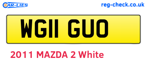 WG11GUO are the vehicle registration plates.