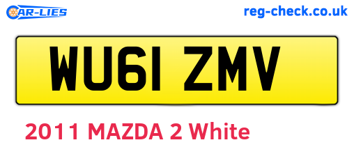 WU61ZMV are the vehicle registration plates.