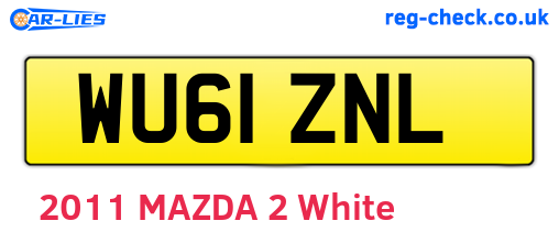 WU61ZNL are the vehicle registration plates.