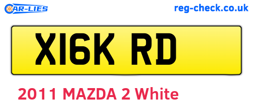 X16KRD are the vehicle registration plates.