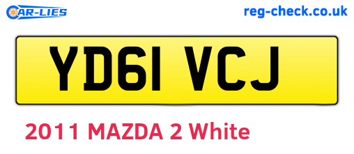 YD61VCJ are the vehicle registration plates.