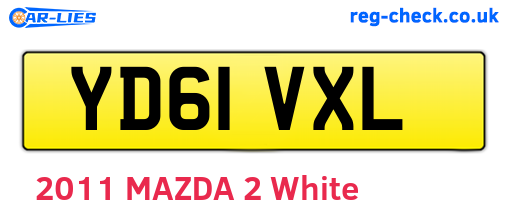 YD61VXL are the vehicle registration plates.