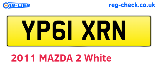 YP61XRN are the vehicle registration plates.