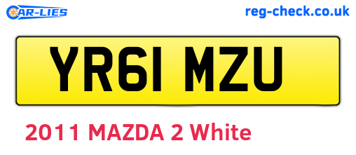 YR61MZU are the vehicle registration plates.