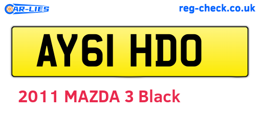 AY61HDO are the vehicle registration plates.