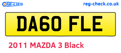 DA60FLE are the vehicle registration plates.