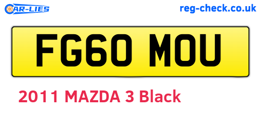 FG60MOU are the vehicle registration plates.