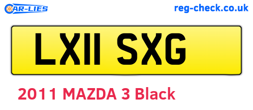 LX11SXG are the vehicle registration plates.