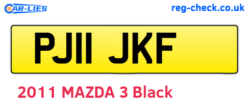 PJ11JKF are the vehicle registration plates.