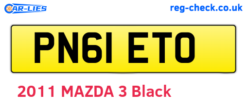 PN61ETO are the vehicle registration plates.