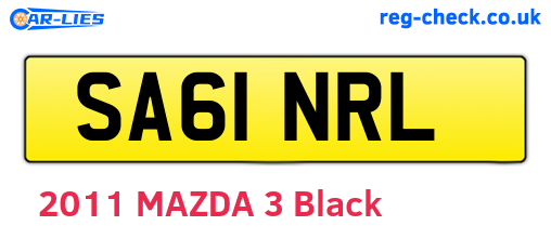SA61NRL are the vehicle registration plates.