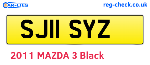 SJ11SYZ are the vehicle registration plates.