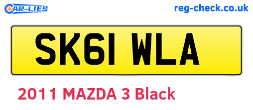 SK61WLA are the vehicle registration plates.