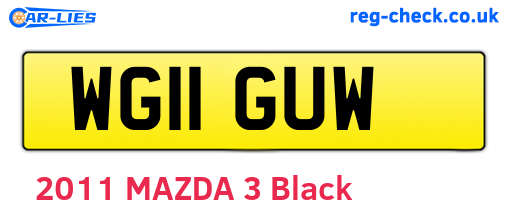 WG11GUW are the vehicle registration plates.