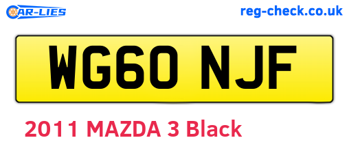 WG60NJF are the vehicle registration plates.