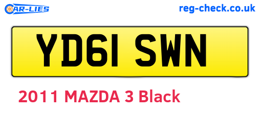 YD61SWN are the vehicle registration plates.