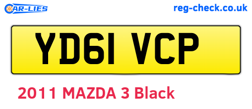 YD61VCP are the vehicle registration plates.
