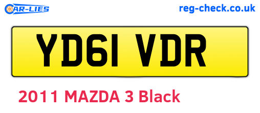 YD61VDR are the vehicle registration plates.